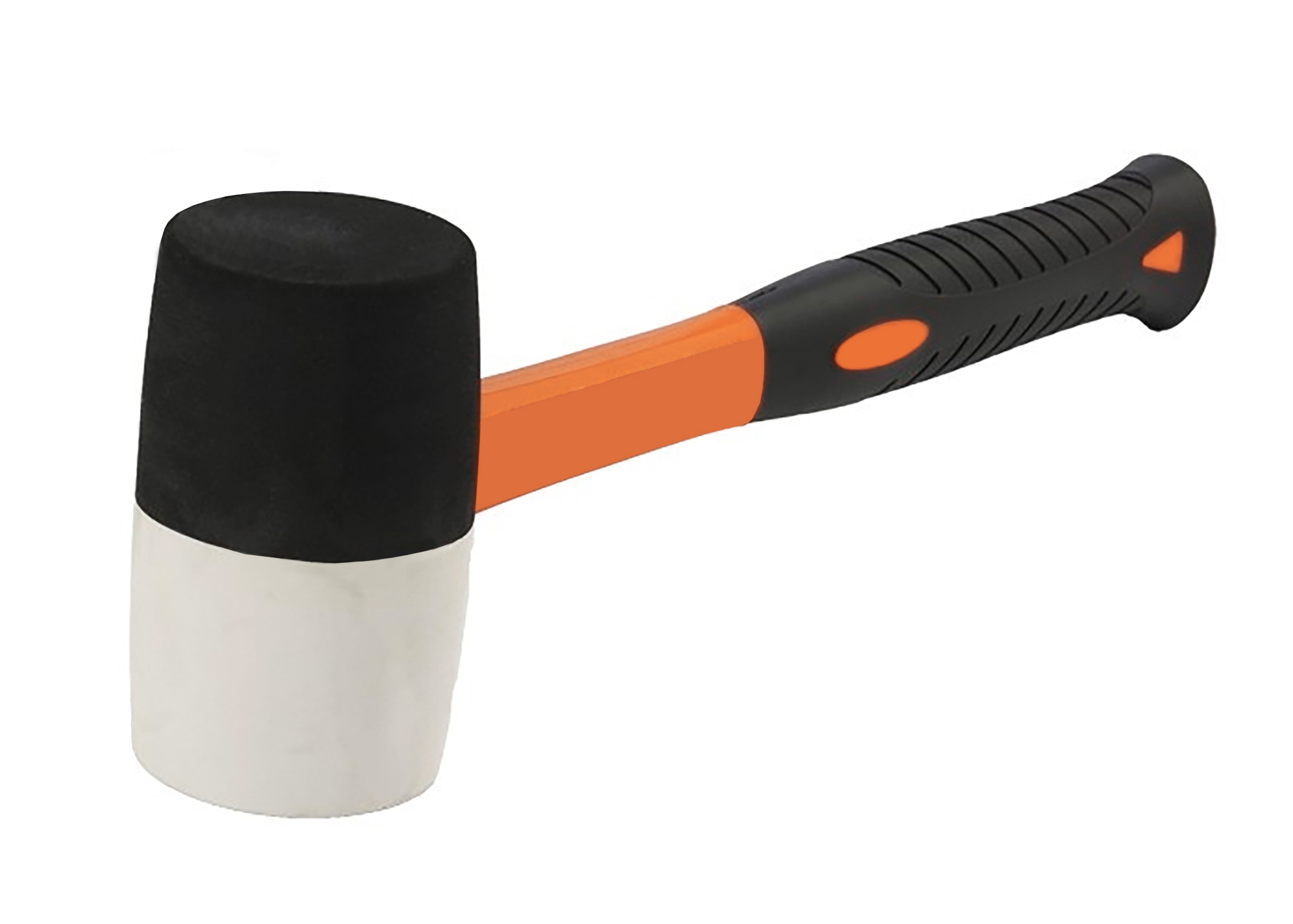 Киянка гумова з фібергласовою рукояткою чорно-біла 680 г, Polax